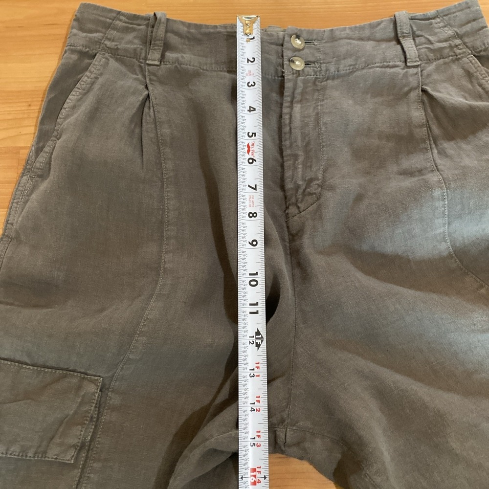 Lou & Grey 100% Linen Womens Pants Green Comfort Wide Leg Resort Beach 12- M/L - Picture 5 of 11